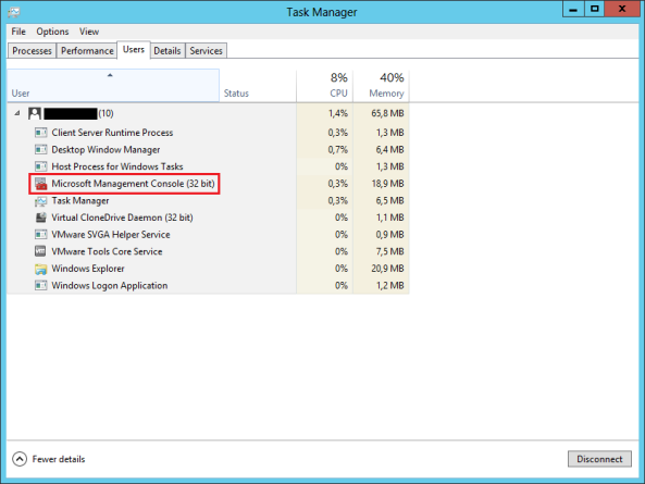 Detect BHM in use from the Task Manager.
